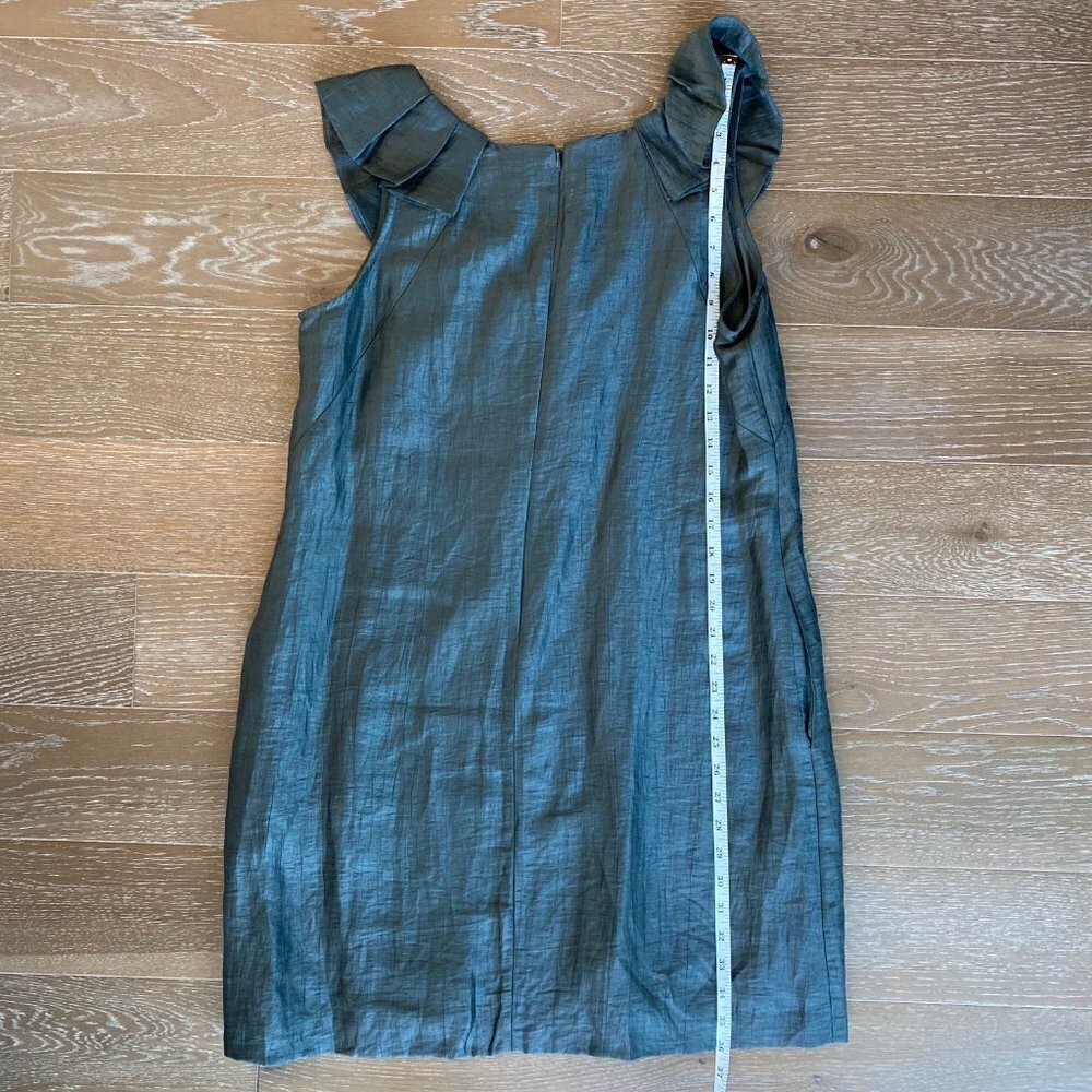 J.Crew Ruffle Linen-Blend Shift Dress | 14 - Picture 4 of 6